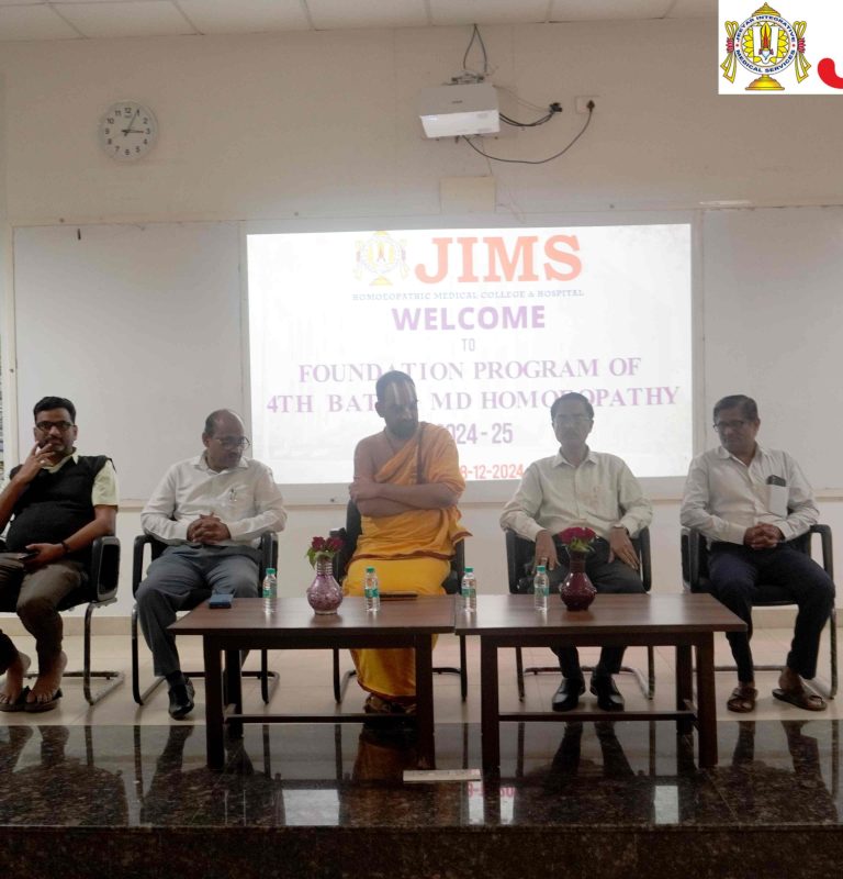 JIMS Homoeopathic Medical College PG Induction Program for 4th Batch of MD Homoeopathy 2024-25